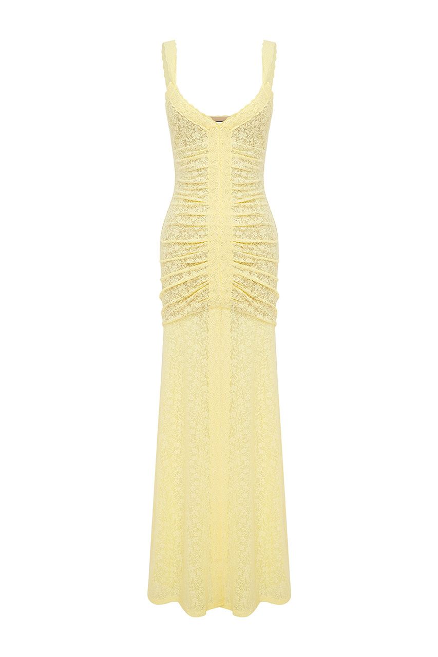 Silene Maxi Dress Lemon by Runaway