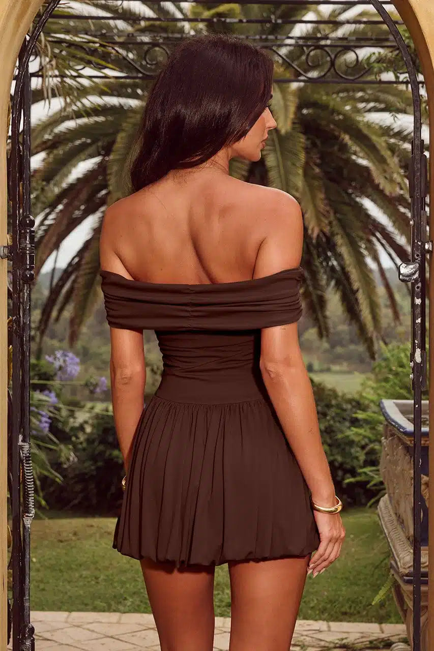 Manalla Mini Dress Brown by Runaway