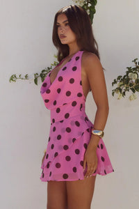 Imali Polka Mini Dress by Runaway