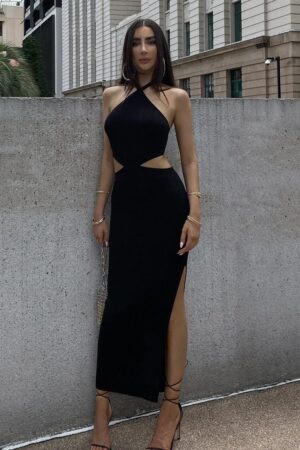 Fern Midi Dress in Black by Runaway